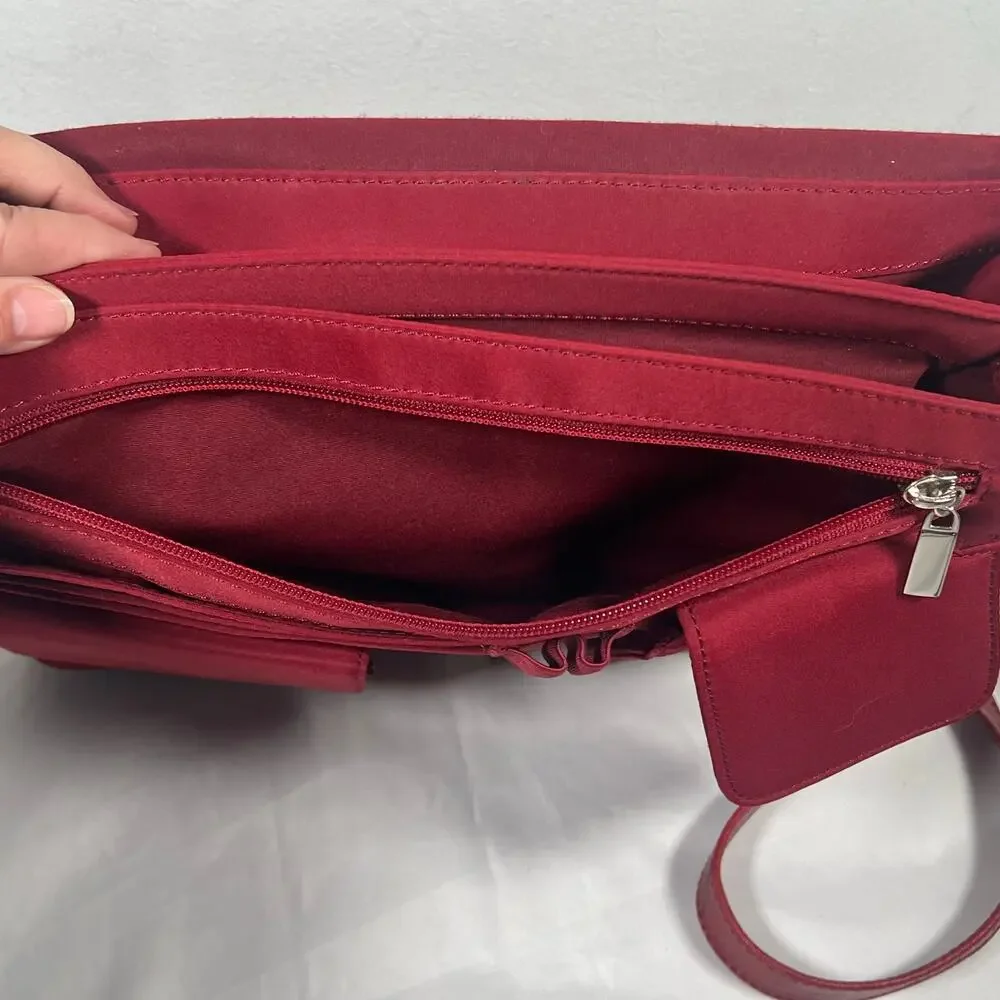 Pelle Studio Wilsons Leather Dark Red Leather Crossbody Travel Office IPad Bag